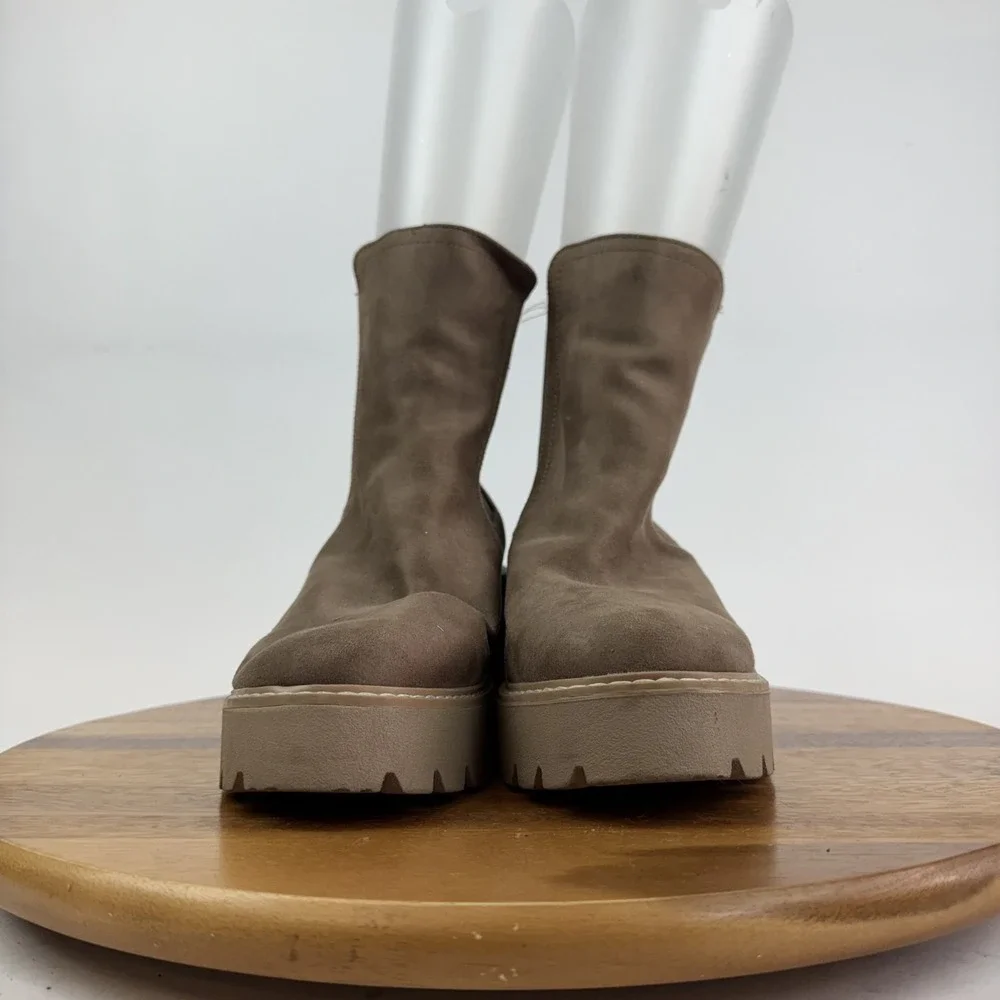 Womens Dolce Vita Tobias Brown Platform Lug Sole Heeled Chelsea Boots Size 11 M‎